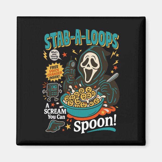 Stab-a-loops Horror Cereal Box Halloween Killer Br Magnet (Front)