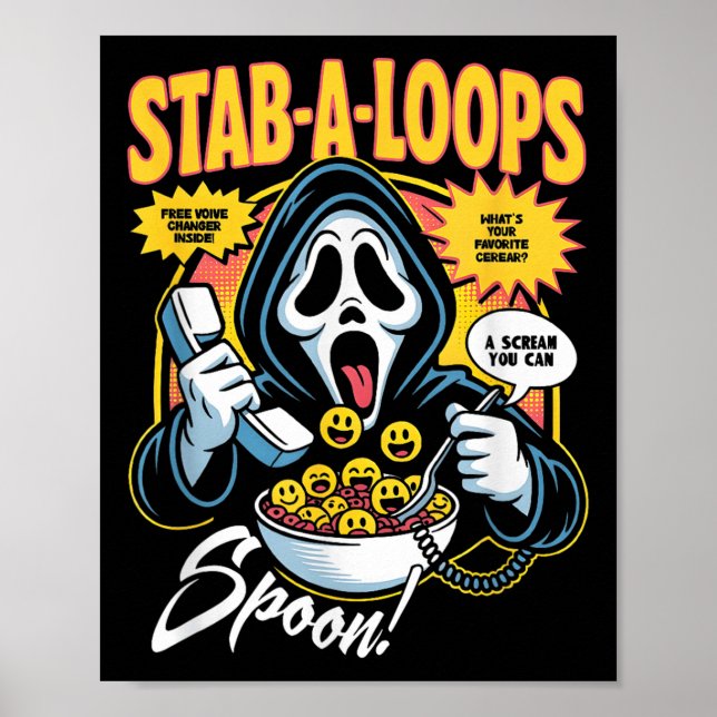 Stab-a-loops Horror Cereal Box Halloween  Poster (Front)