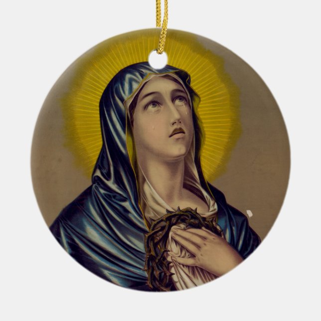 Stabat Mater Our Lady of Sorrows Ceramic Ornament (Front)