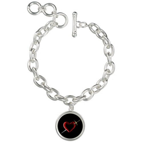 Stabbed In The Heart Charm Bracelet