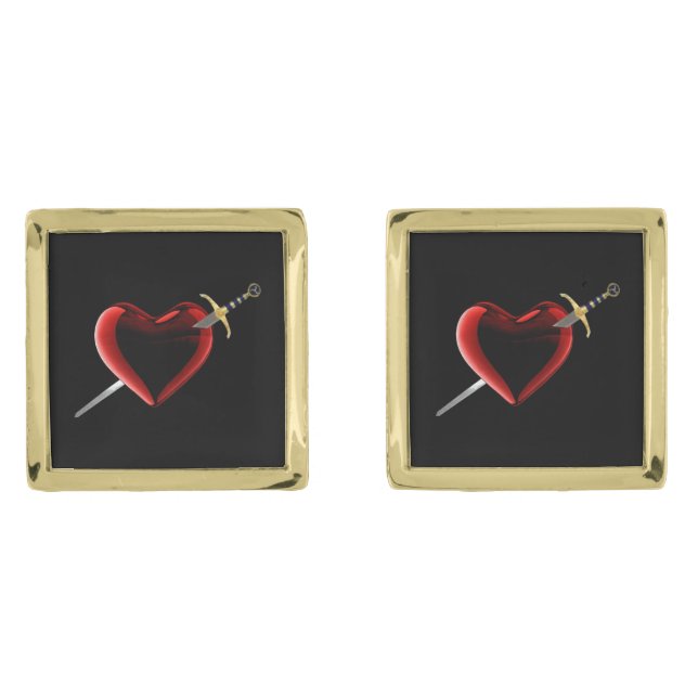 Stabbed In The Heart Cufflinks (Front)