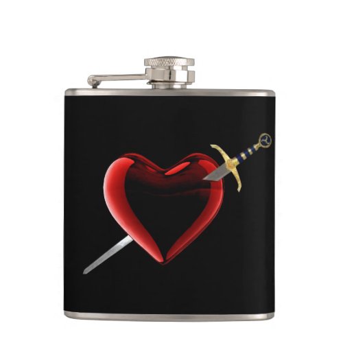 Stabbed In The Heart Flask