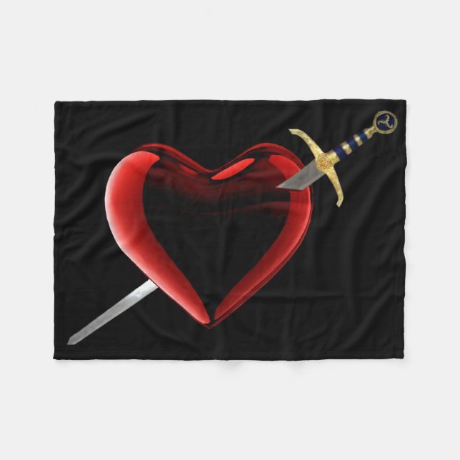 Stabbed In The Heart Fleece Blanket (Front (Horizontal))