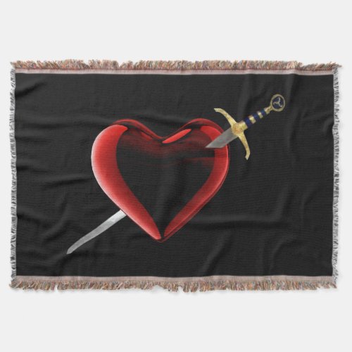 Stabbed In The Heart Throw Blanket