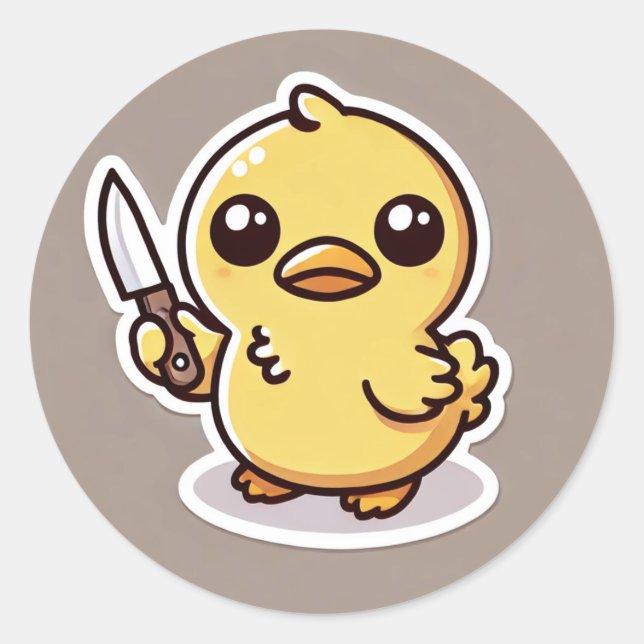 Stabbility: The Kawaii Duck Classic Round Sticker (Front)