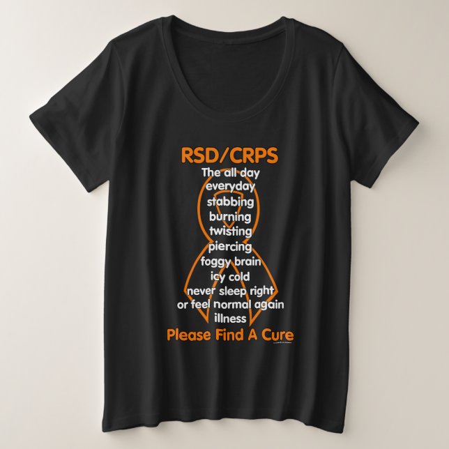 Stabbing Burning Twisting...RSD/CRPS Plus Size T-Shirt (Design Front)