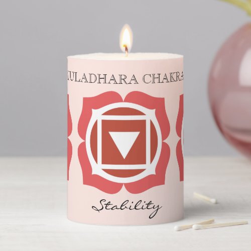 Stability Meditation Root Chakra  Pillar Candle