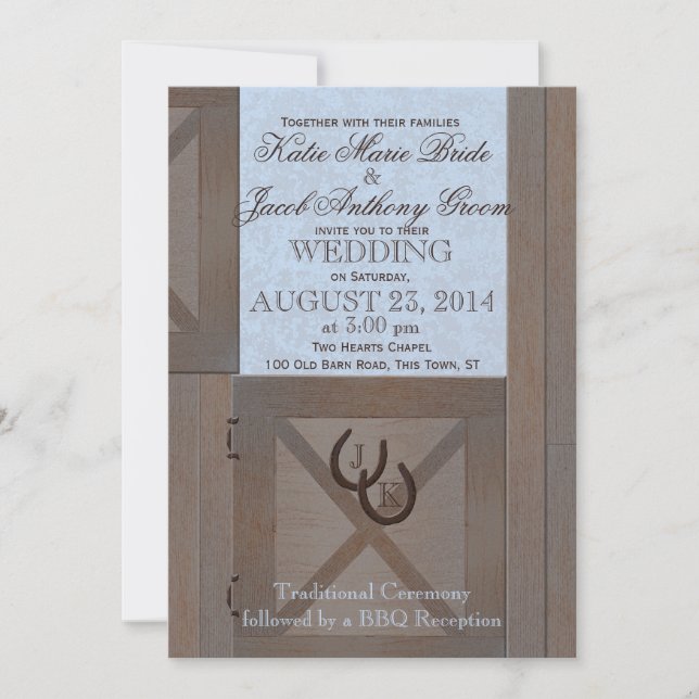Stable Doors Barn Wedding Invitation (Front)