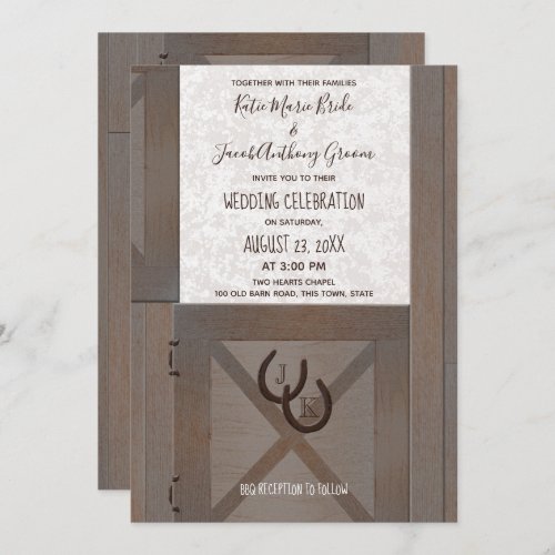 Stable Doors Barn Wedding Invitation