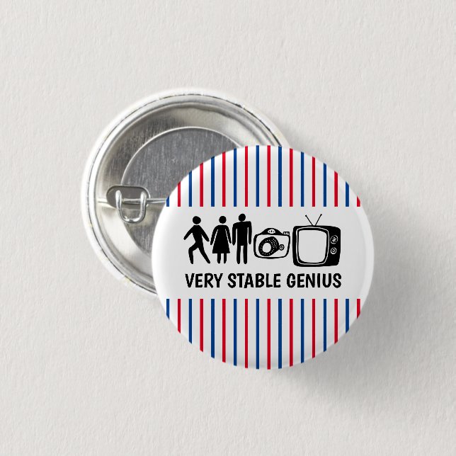 STABLE GENIUS Person Woman Man Camera TV Button (Front & Back)