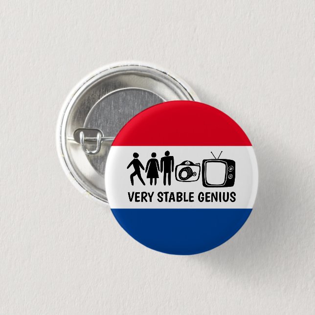 STABLE GENIUS Person Woman Man Camera TV Button (Front & Back)