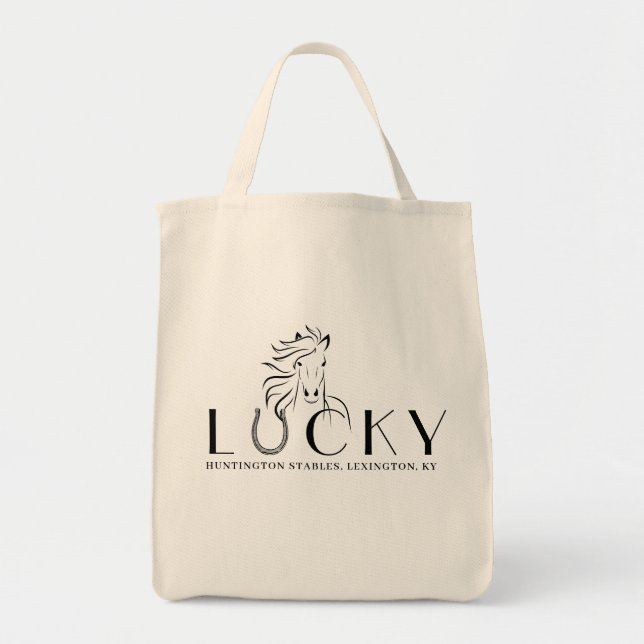 Stable or Horse Name Lucky Horseshoe Rider Boots  Tote Bag (Front)