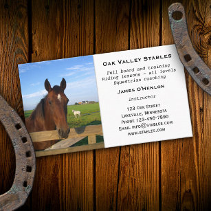 Stables Horse Riding Lessons Business Card