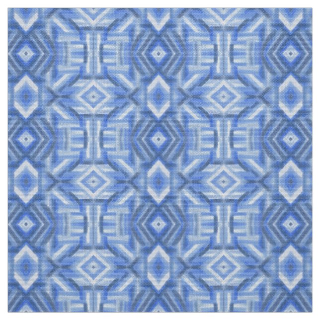 Staccato Blue Abstract Soft Pastel Art Fabric (Swatch)