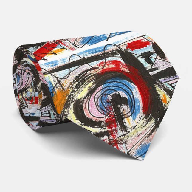 Staccato-Bold Abstract Pattern Tie (Rolled)