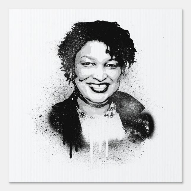 Stacey Abrams Graffiti Art Sign (Front)