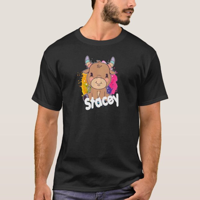 STACEY Beautiful girl name with adorable little Co T-Shirt (Front)