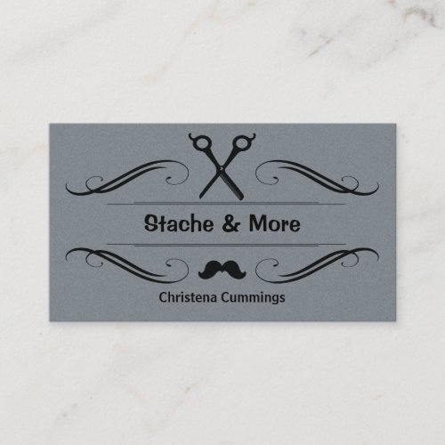 Stache And More Barbershop Business Card