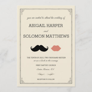 stache + kiss — Mustache & Lips Wedding Invitation