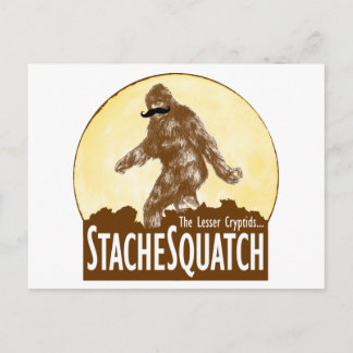 'STACHE SQUATCH The Lesser Cryptid - Funny Bigfoot Postcard