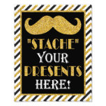 Stache Your Presents Here • 8 X10 Mustache Print at Zazzle