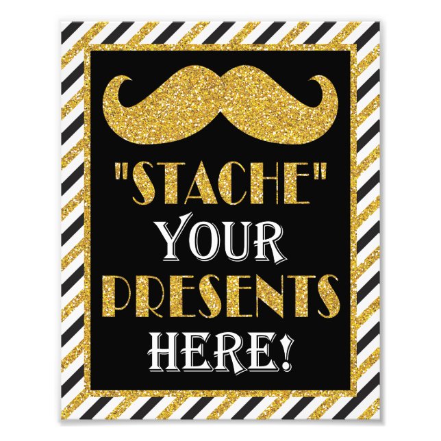 Stache Your Presents Here • 8 x10 Mustache Print (Front)