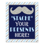 Stache Your Presents Here • 8 X10 Mustache Print at Zazzle