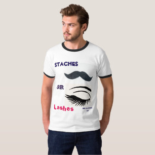 Staches Or  Lashes Gender reveal #2 T-Shirt