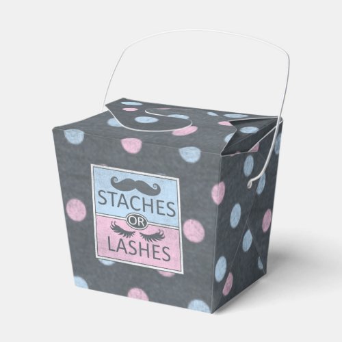 Staches or Lashes gender reveal party favor box