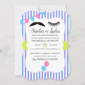 Staches or Lashes Gender Reveal Party Invitation (Front)