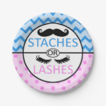 Staches or Lashes gender reveal party paper plates Staches or Lashes gender reveal party paper plates