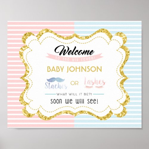 Staches or Lashes Welcome Sign Gender Reveal Party
