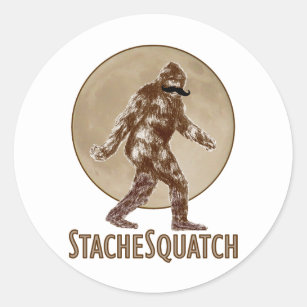 STACHESQUATCH I Mustache if you've Seen My Squatch Classic Round Sticker