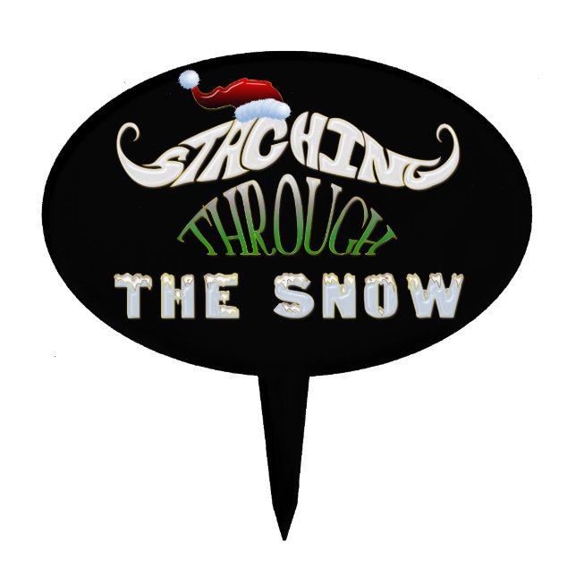 Staching Through the Snow Cake Topper (Front)