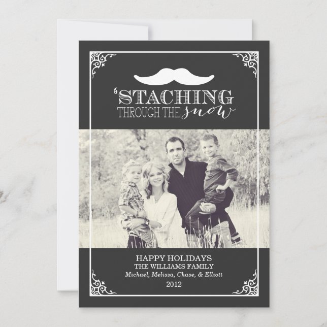 Staching Through The Snow | Christmas Holiday Card (Front)