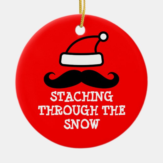 Staching through the snow Christmas ornament (Front)