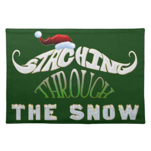 Staching Through the Snow Cloth Placemat