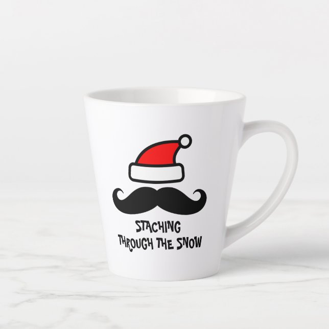 Staching through the snow funny latte mug (Right)