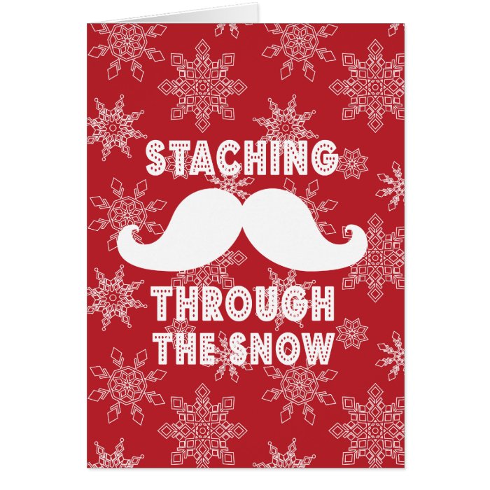 STACHING THROUGH THE SNOW GREETING CARD