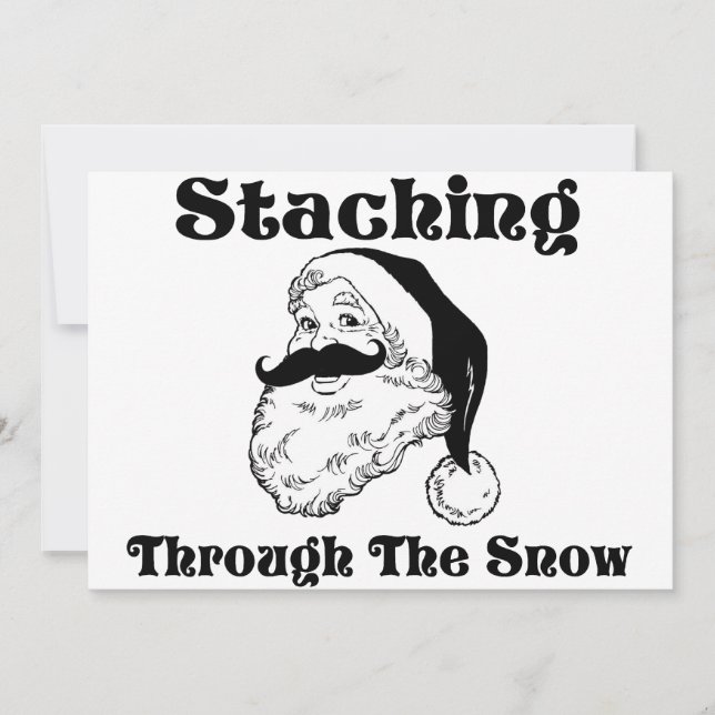 Staching Through The Snow Santa Invitation (Front)