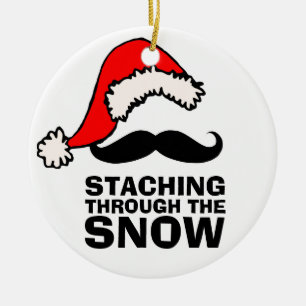 Staching Through The Snow Santa Mustache Ornament