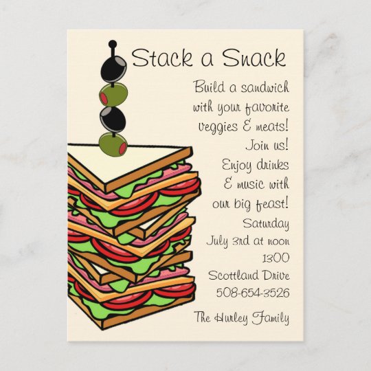Stack a Snack Feast invitation