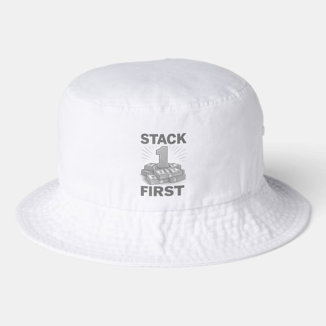 Stack First Financial Discipline Mindset 1 to 100 Bucket Hat (Front)