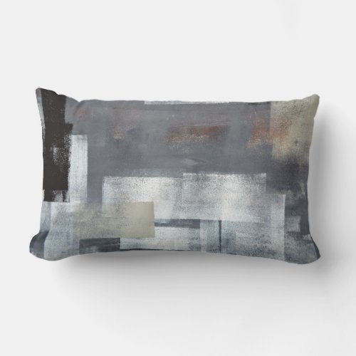 Stack It Up Neutral Abstract Art Pillow