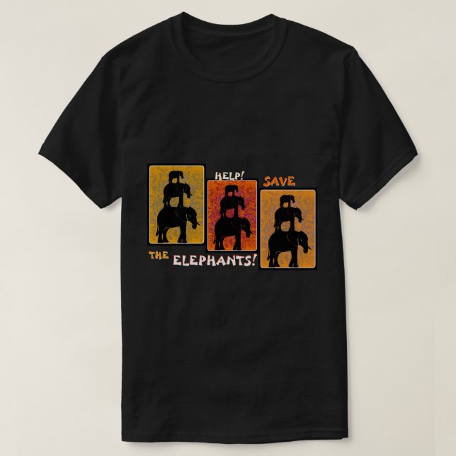 Stack O'Elephants (Personalized Clip On) T-Shirt (Design Front)