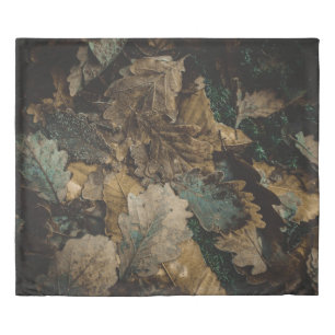 Stack of assorted leaves photo duvet cover