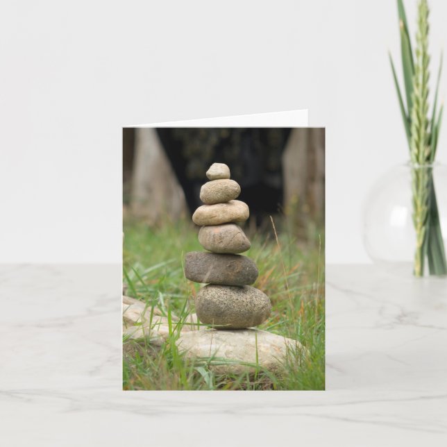 Stack Of Balanced Rocks Note Card (Front)