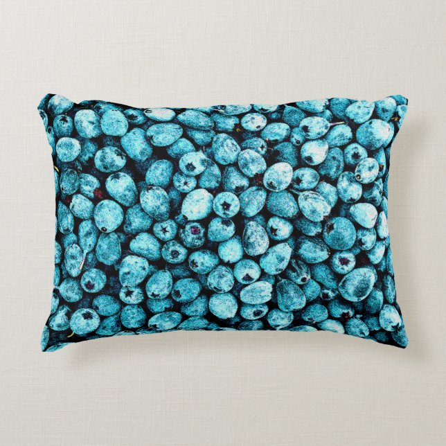 "Stack of Blueberry Fruit" Cute Photo. Buy Now Accent Pillow (Front)