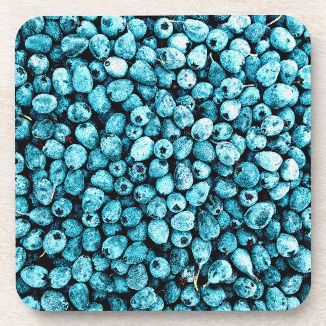 "Stack of Blueberry Fruit" Cute Photo. Buy Now Beverage Coaster (Front)