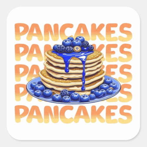 Stack of Blueberry Pancakes Square Sticker